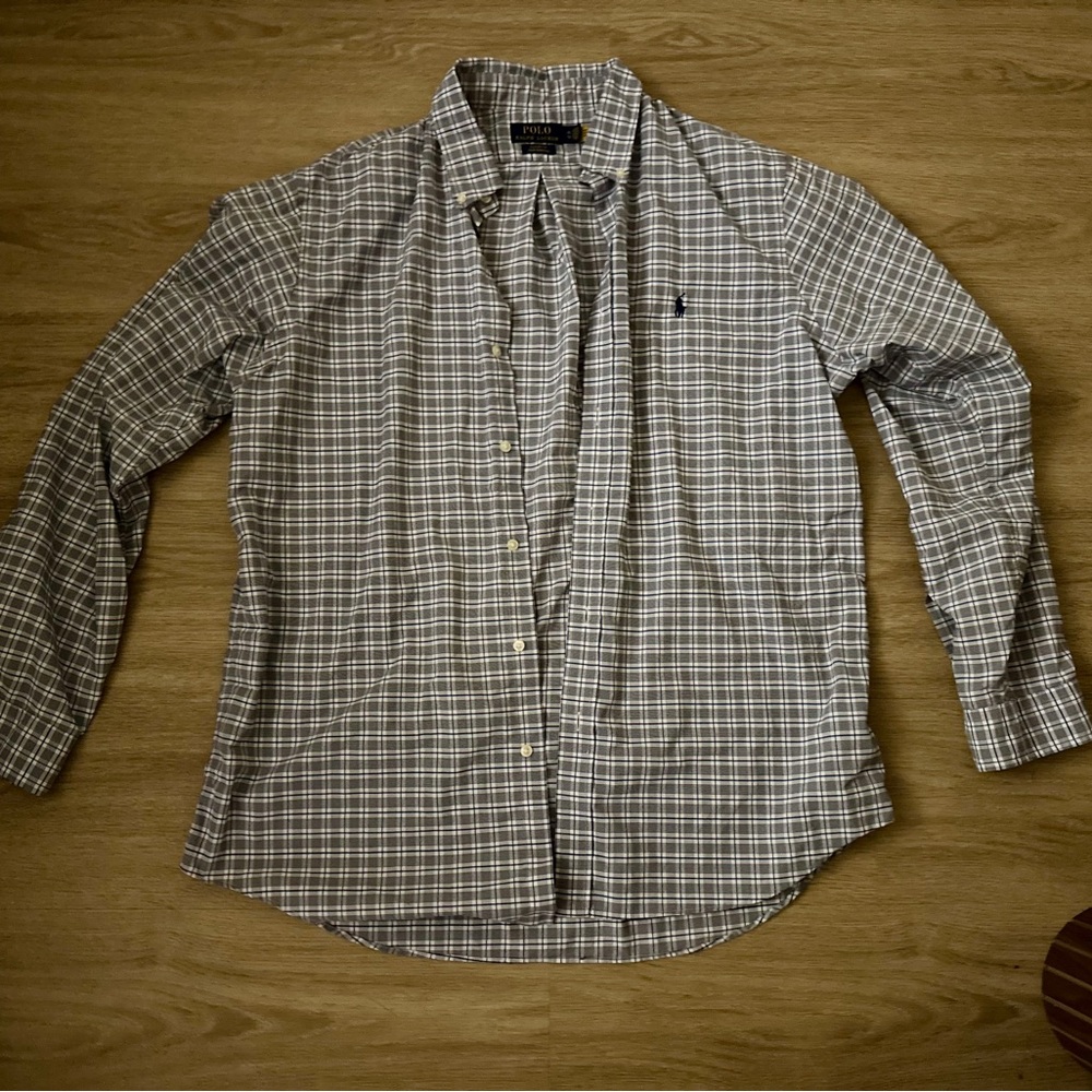 Polo Ralph Lauren Gray Plaid Button Down Shirt